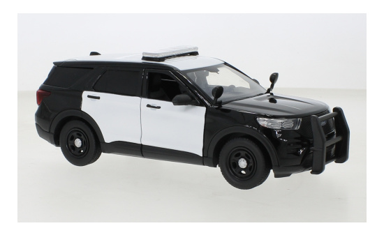 Motormax 76988BLACK Ford Police Interceptor Utility, schwarz/weiss, 2022 1:24