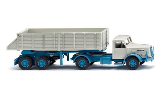 Wiking 067711 Hinterkippersattelzug (Henschel) - hellblau/papyrusweiß 1:87