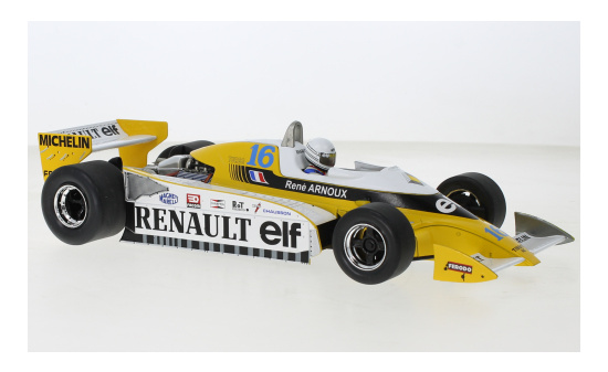 MCG 18617F Renault RS10, No.16, Équipe Renault Elf, Formel 1, GP Großbritannien, R.Arnoux, 1979 1:18