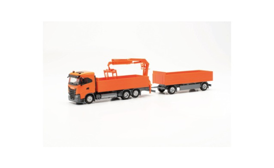 Herpa 316217 Iveco S-Way ND Baustoff-Hängerzug, orange 1:87