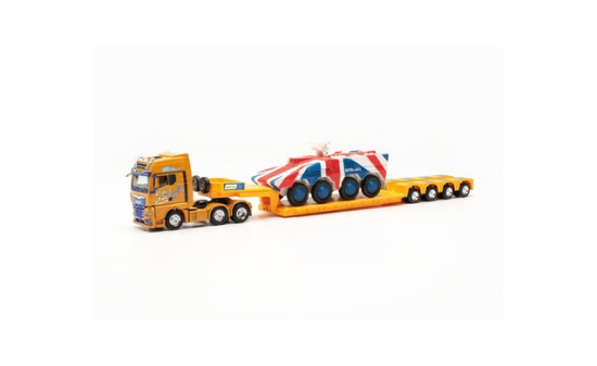 Herpa 316439 MAN TGX GX 6x2 Tieflade-Sattelzug mit GTK Boxer England 