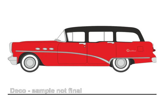 Oxford 87BCE54004 Buick Century Estate, rot/schwarz, 1954 - Vorbestellung 1:87