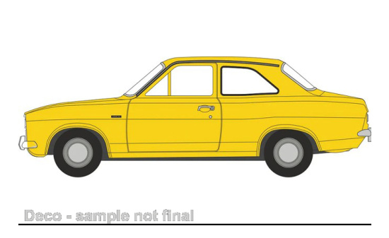 Oxford 76FE004 Ford Escort MK I, gelb - Vorbestellung 1:76