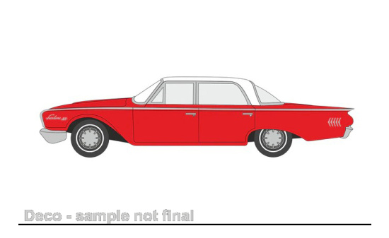 Oxford 87FF60001 Ford Fairlane Sedan 500, rot/weiss, 1960 - Vorbestellung 1:87