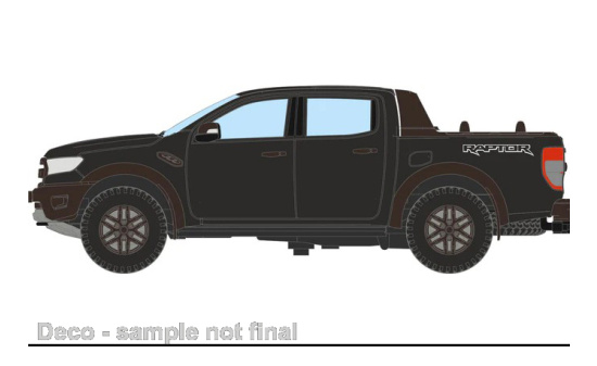 Oxford 76FR001 Ford Ranger Raptor, metallic-schwarz 1:76