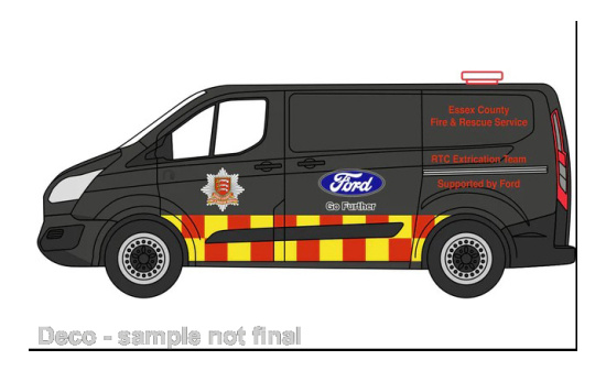Oxford 76CUS009 Ford Transit Custom, Essex County Fire & Rescue Service - Vorbestellung 1:76