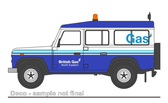 Oxford 76DEF019 Land Rover Defender LWB Station Wagon, British Gas  1:76