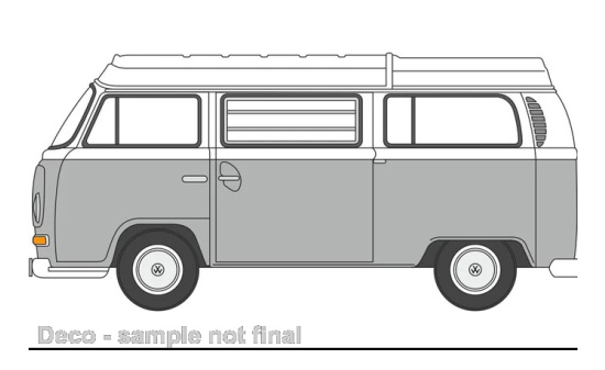 Oxford OXF76VW032 VW T2 Camper - grau , weiss 1:76