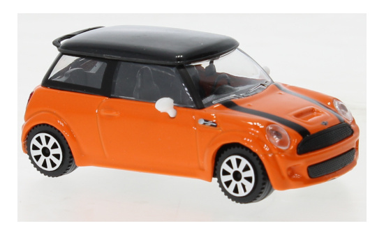 Bburago 18-30257ORANGE Mini Cooper S, orange/schwarz 1:43