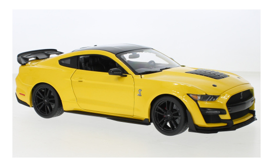Maisto 31452YELLOW Ford Mustang Shelby GT500, gelb/schwarz, 2020 1:18