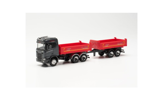 Herpa 952927 Scania CR20 ND Kipp-LKW m. Hänger 1:87