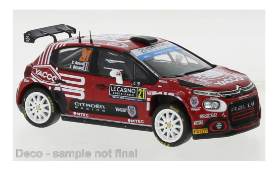 IXO RAM88722 Citroen C3 Rally2, No.21, Rallye WM, Rally Monte Carlo , Y.Rossel/A.Dunand, 2023 1:43