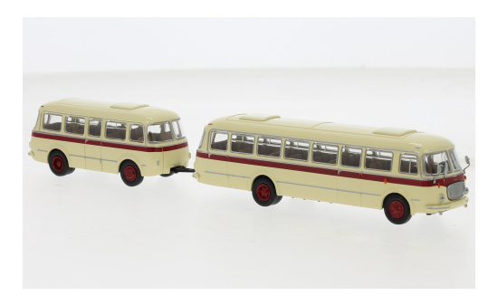 Brekina 58273 JZS Jelcz 043 Bus mit PA 01, beige/dunkelrot, 1964 1:87