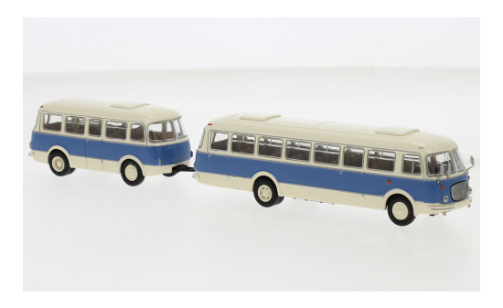 Brekina BRE58274 JZS Jelcz 043 Bus mit PA 01 - hellbeige , blau - Vorbestellung 1:87