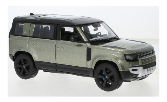 Bburago 18-21101GREEN Land Rover Defender 110, metallic-hellgrün, 2022 1:24