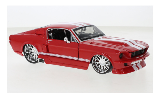 Maisto 31094RED Ford Mustang GT, rot/weiss, 1967 1:24