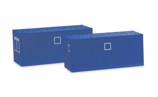 Herpa 053600-003 Zubehör Baucontainer, enzianblau (2 Stück) 1:87
