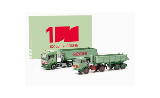 Herpa 316699 Set / MAN TGS TM Schmitz Rundmulden-Sattelzug und Mercedes-Benz Baukipper-Sattelzug (Wiking-Modell) 