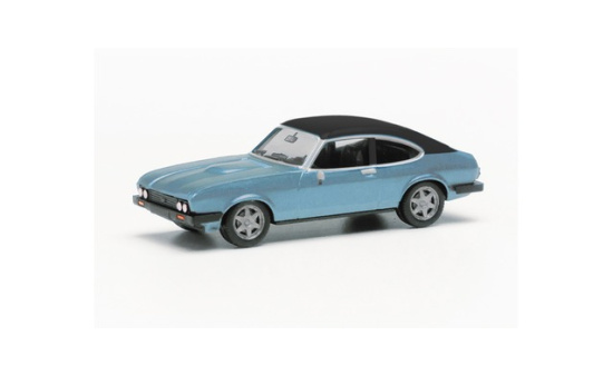 Herpa 430807-002 Ford Capri II mit Vinyldach, miamiblaumetallic 1:87