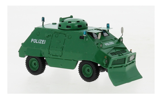 BoS-Models 87832 Thyssen UR-416 mit Räumschaufel, grün, Polizei (D), 1975 1:87