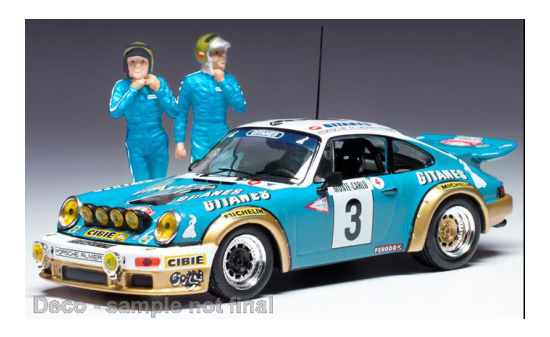 IXO SPRM001-78 Porsche 911 Carrera RS, No.3, Gitanes, Rallye WM, Rallye Monte Carlo, Winner Rally Monte Carlo Series with figurines, J.P.Nicolas/V.Laverne, 1978 1:43