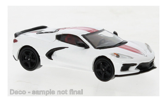 PCX87 PCX870673 Chevrolet Corvette (C8) Stingray, weiss/rot, 2020 1:87