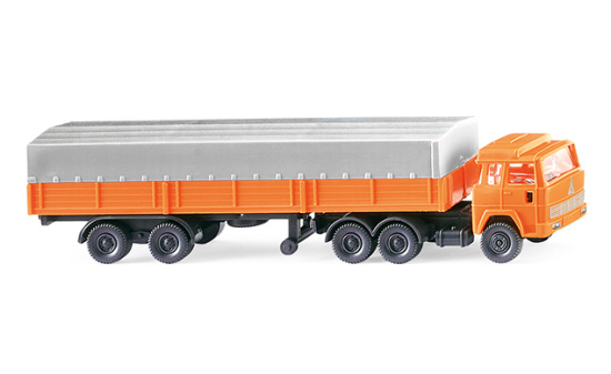 Wiking 095611 Pritschensattelzug (Magirus) - orange 1:160