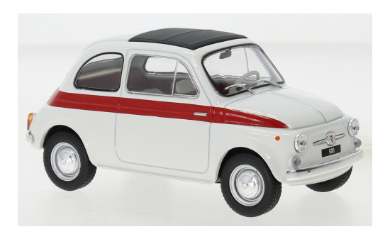 WhiteBox 124182 Fiat 500, weiss/rot, 1960 1:24