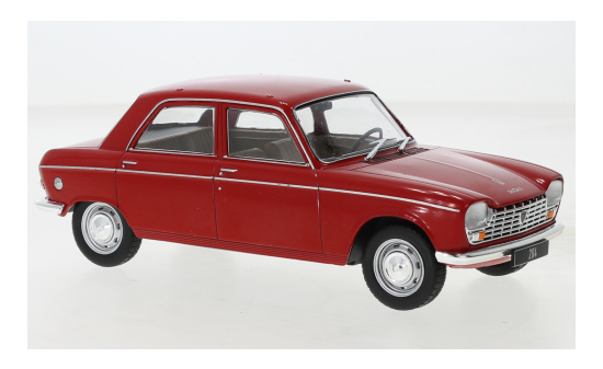 WhiteBox 124181 Peugeot 204, rot, 1968 1:24