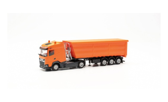 Herpa 316941 DAF XG Stahlrundmulden-Sattelzug, kommunalorange 1:87