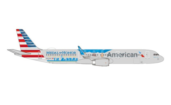 Herpa 537162 American Airlines Airbus A321 Medal of Honor N167AN 