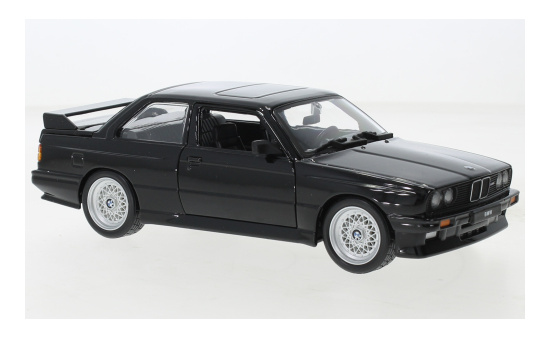 Bburago 18-21100BLACK BMW M3 (E30), schwarz, 1988 1:24