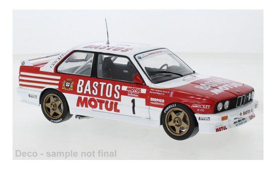 IXO 24RAL029A22 BMW M3 (E30), No.1, Bastos, Rallye WM, Rallye Tour de Corse, B.Beguin/J-J.Lenne, 1988 1:24