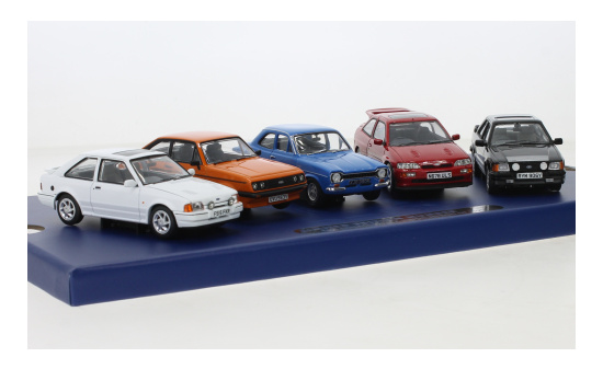 Vanguards VC01501 Ford 5er Set: Ultimate Escort RS Collection, RHD, MKI RS 1600, MKII RS 2000, MKIII RS 1600i, MKIV RS Turbo und RS Cosworth 1:43