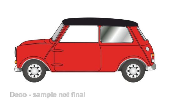 Oxford OXF76MN012 Mini Austin Cooper - rot , schwarz 1:76