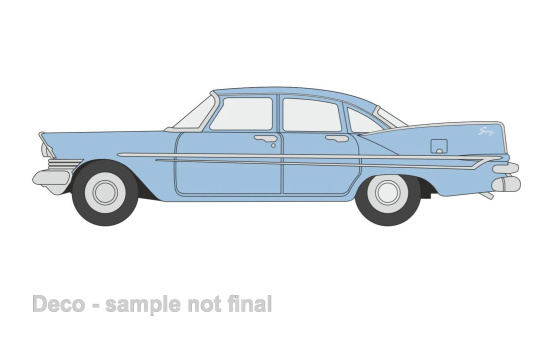 Oxford 87PS59003 Plymouth Savoy Sedan, hellblau, 1959 - Vorbestellung 1:87