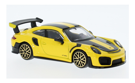 Bburago 18-30388YELLOW Porsche 911 GT2 RS, gelb/schwarz 1:43