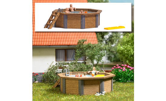 Busch 1832 Gartenpool mit Familie - Vorbestellung 1:87