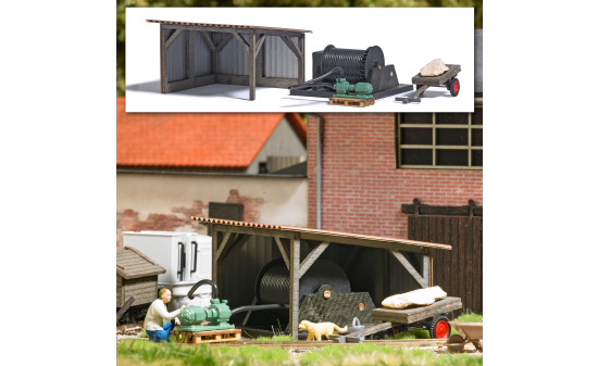 Busch 1977 Wasserpumpe/Winde/Wagen - Vorbestellung 1:87