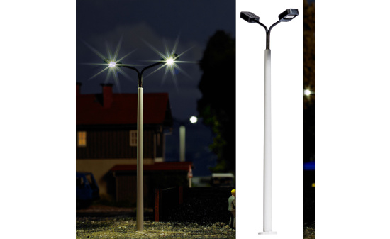 Busch 4169 Betonmast mit 2 Leuchten - Vorbestellung 1:87