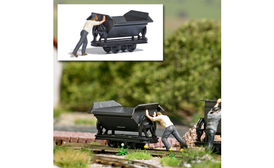 Busch 12450 A-Set: Lore schieben* - Vorbestellung 1:87