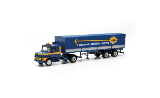 Herpa 317061 Scania Hauber Pritsche-/Planen-Sattelzug 