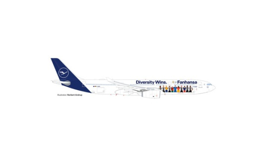 Herpa 537216 Lufthansa A330 Fanhansa Diversity Wins - D-AIKQ 1:500