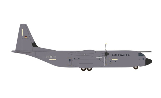 Herpa 537438 Luftwaffe C-130J-30 Super Hercules - Binational Air Transport Squadron - 55+01 - Vorbestellung 1:500