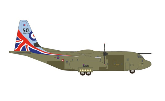 Herpa 537445 Royal Airforce C-130J Super Hercules - 47 Squadron - 50th Anniversary Hercules - ZH883 - Vorbestellung 1:500