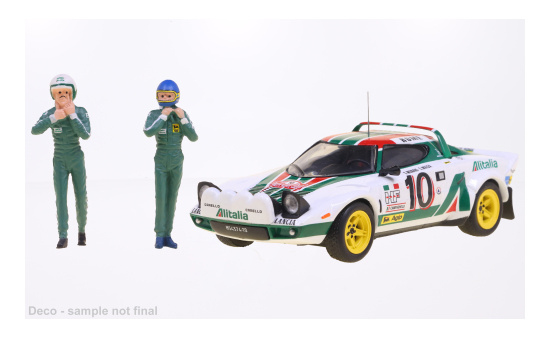 IXO SPRM001-76 Lancia Stratos HF, No.10,  Alitalia, Rallye WM, Rallye Monte Carlo, Winner Rally Monte Carlo Series with figurines, S.Munari/S.Maiga, 1976 1:43