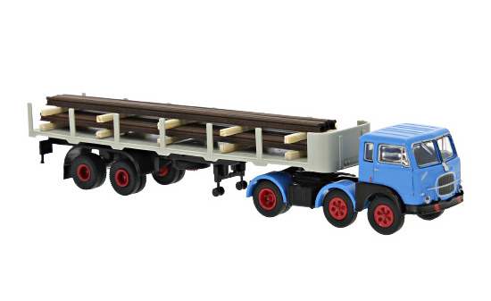Brekina 95848 Fiat 690 T Rungen-SZ, blau/grau, mit Ladegut, 1960 1:87