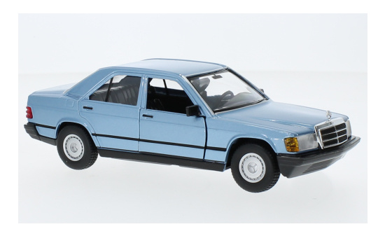 Bburago 18-21103BLUE Mercedes 190 E 2.6 (W201), metallic-hellblau, 1987 1:24