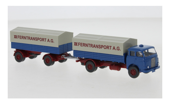 Wiking 251583 MAN Pausbacke Pritschenlastzug, WM Ferntransport A.G., Serie 800 1:87