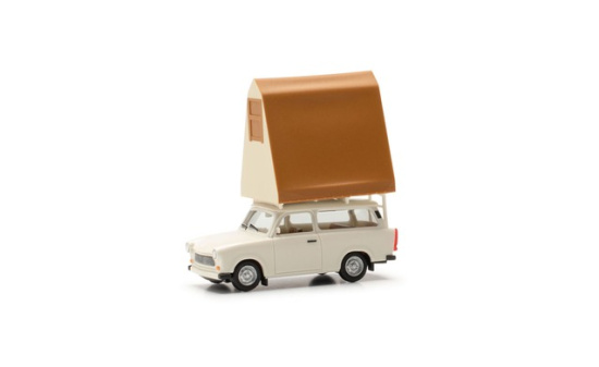 Herpa 024167-002 Trabant 601 Universal mit Dachzelt, grauweiß 1:87